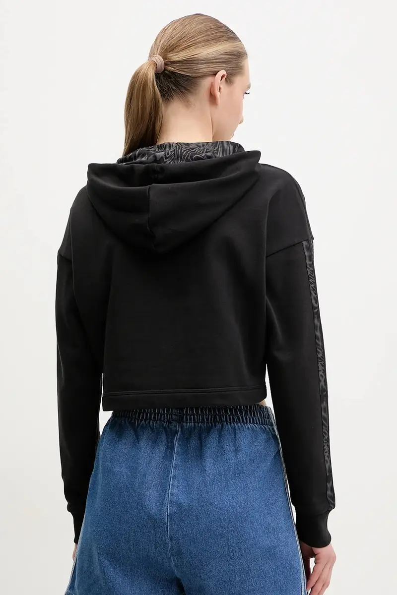 felpa W AOP Blur donna colore nero con cappuccio con applicazione JC6244 miniatura 3