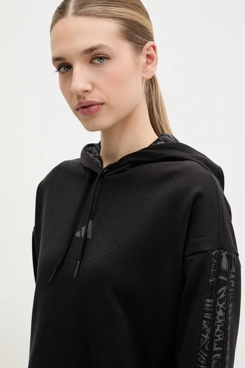 felpa W AOP Blur donna colore nero con cappuccio con applicazione JC6244 miniatura 4