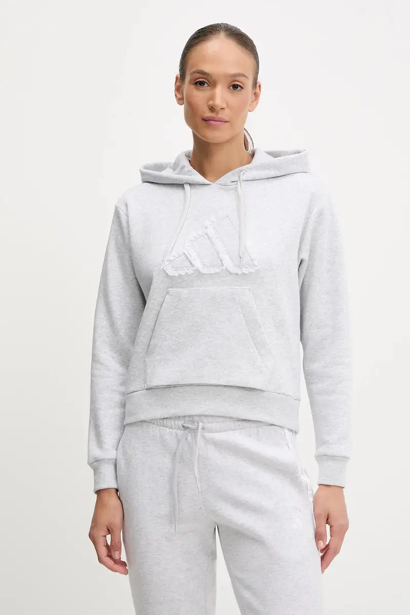 felpa W CO RUFF HD donna colore grigio con cappuccio JX1326