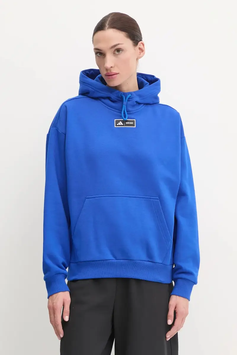 felpa x Moon Boot donna colore blu con cappuccio IY8045