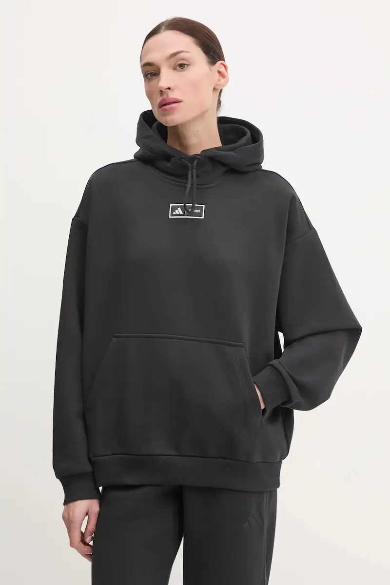 felpa x Moon Boot donna colore nero con cappuccio IY8044