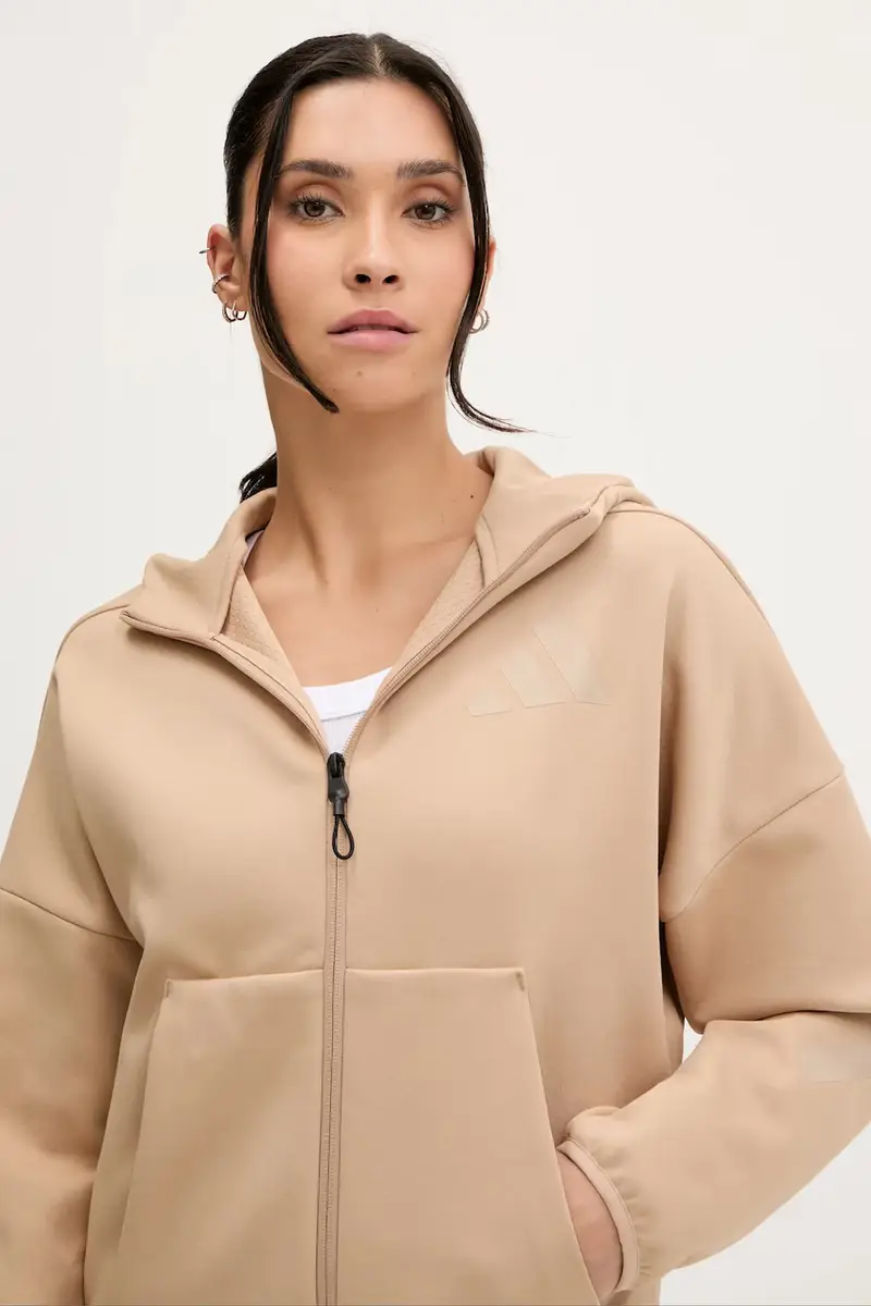 felpa x Z.N.E donna colore beige con cappuccio JY5970 miniatura 4