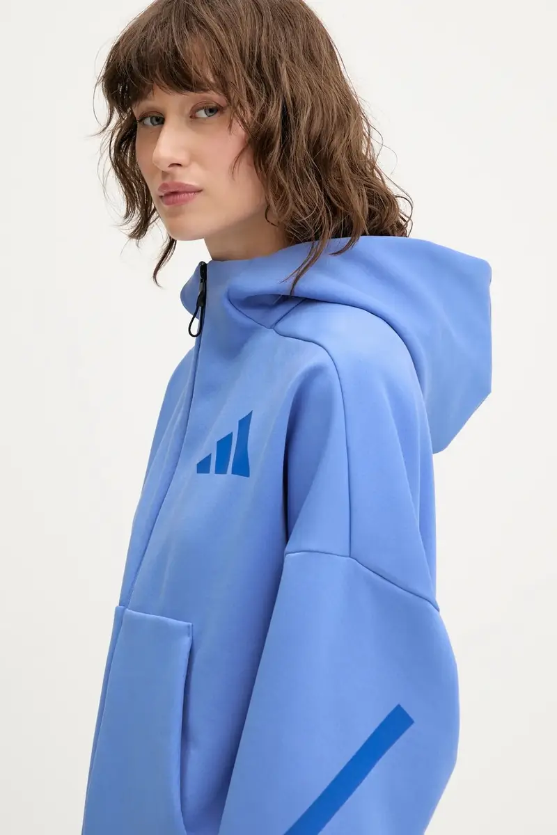 felpa x Z.N.E donna colore blu con cappuccio JW5319 miniatura 4