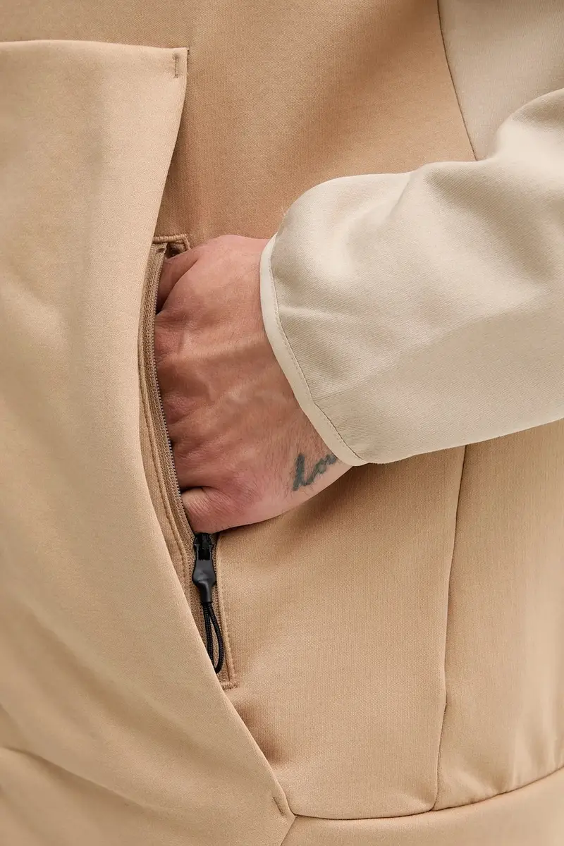 felpa x Z.N.E uomo colore beige con cappuccio JY4833 miniatura 5