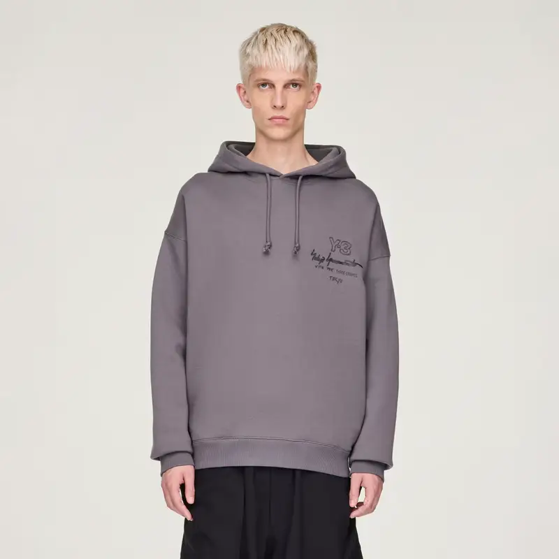 Felpa Y-3 Graphic FT con cappuccio Granite