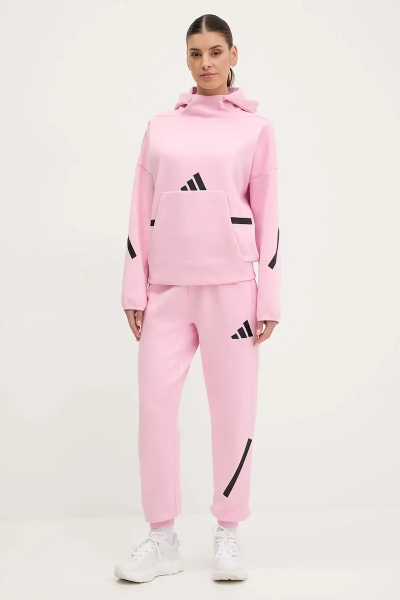felpa Z.N.E. donna colore rosa con cappuccio JD5992 miniatura 2