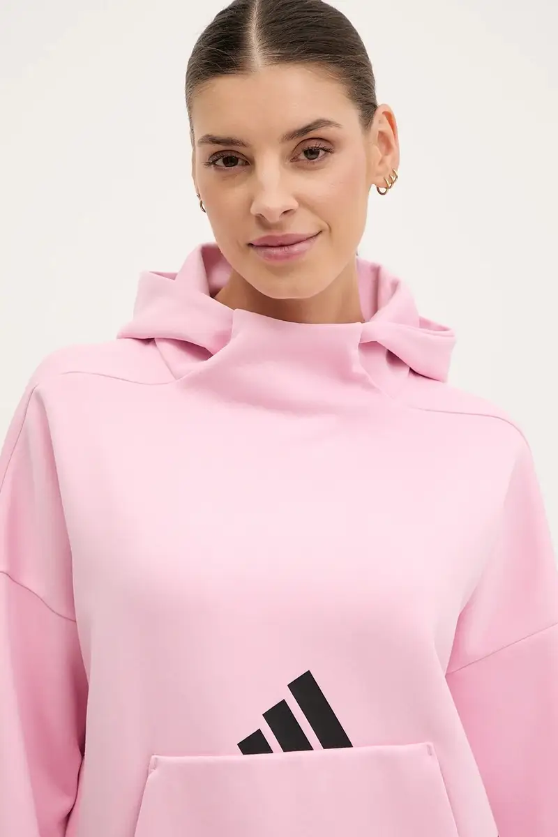 felpa Z.N.E. donna colore rosa con cappuccio JD5992 miniatura 4