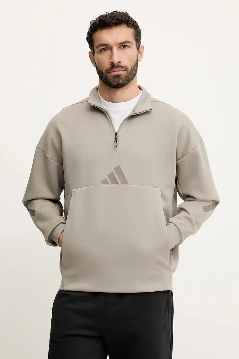 felpa Z.N.E. uomo colore beige con cappuccio JD6191