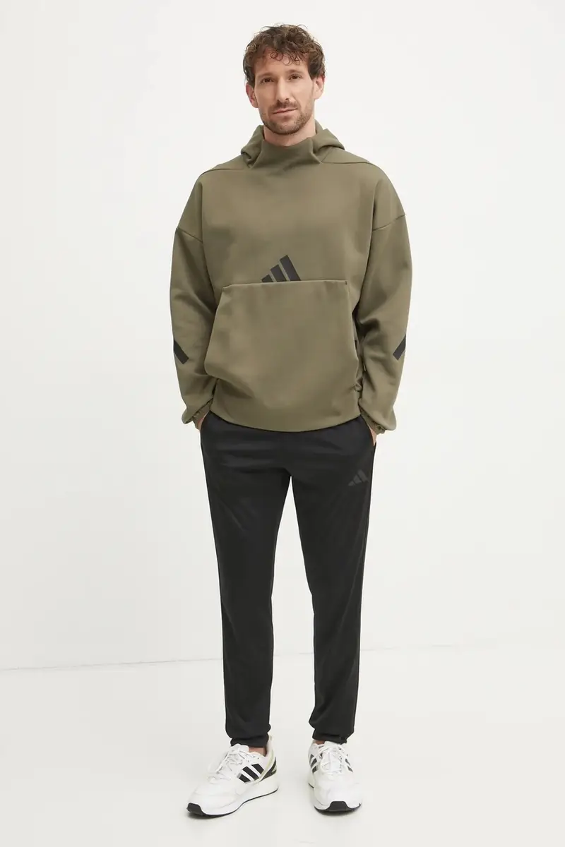 felpa Z.N.E. uomo colore verde con cappuccio JD5321 miniatura 2