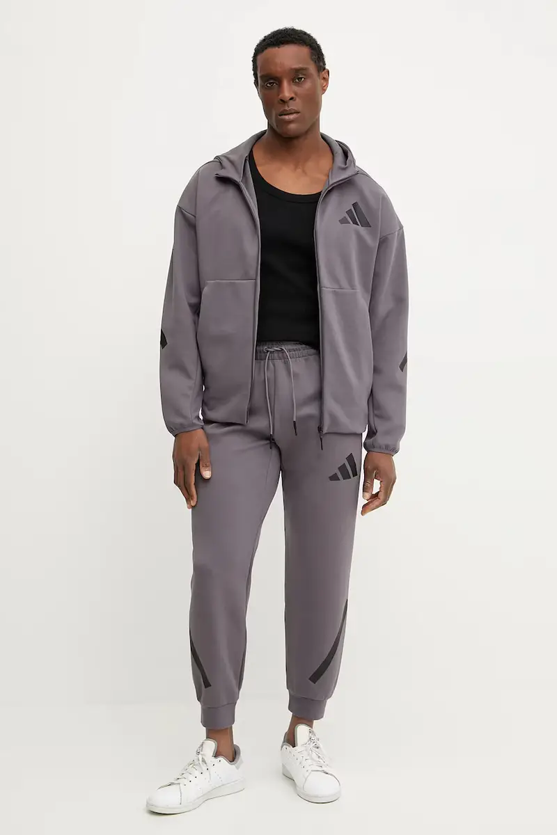 felpa Z.N.E. uomo colore violetto con cappuccio JD2911 miniatura 2