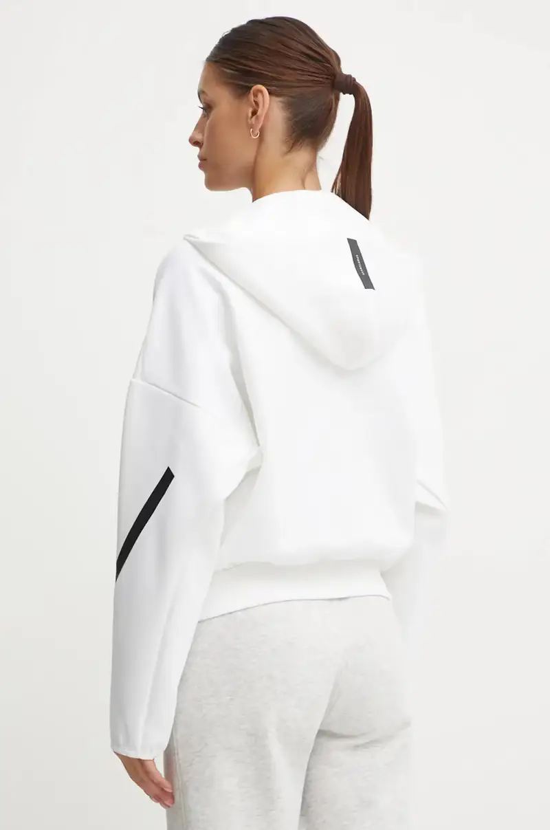 felpa ZNE donna colore bianco con cappuccio JE7849 miniatura 3