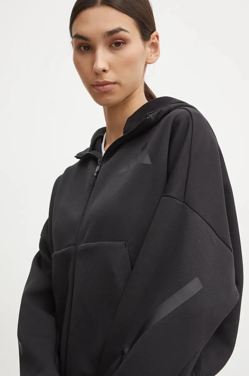 felpa ZNE donna colore nero con cappuccio JE7848 miniatura 4