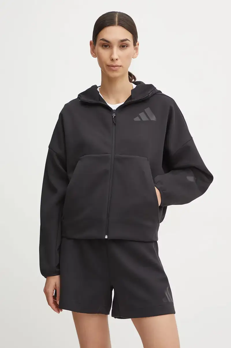 felpa ZNE donna colore nero con cappuccio JE7848