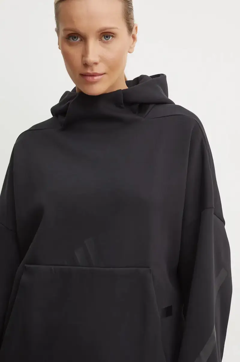 felpa ZNE donna colore nero con cappuccio JE7860 miniatura 4