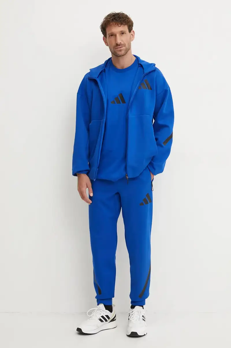 felpa ZNE uomo colore blu con cappuccio JF6388 miniatura 2