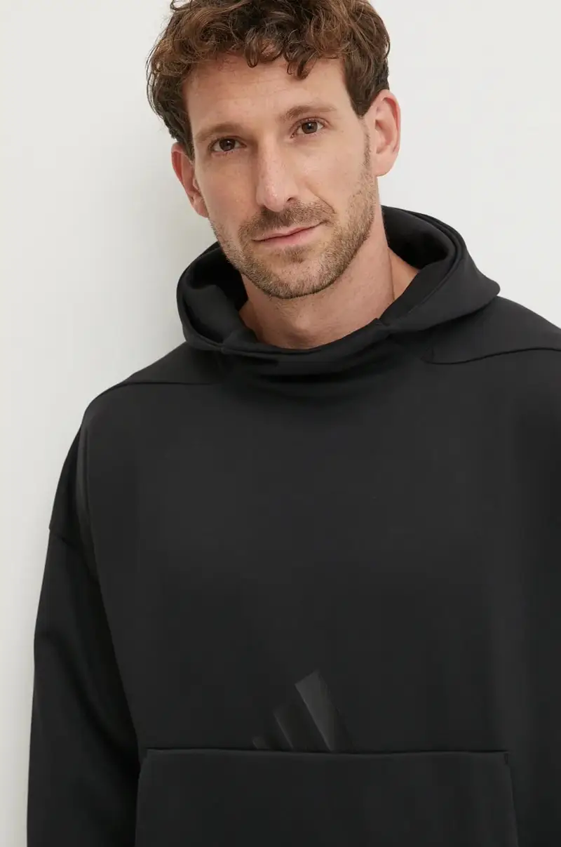 felpa ZNE uomo colore nero con cappuccio JE7537 miniatura 4