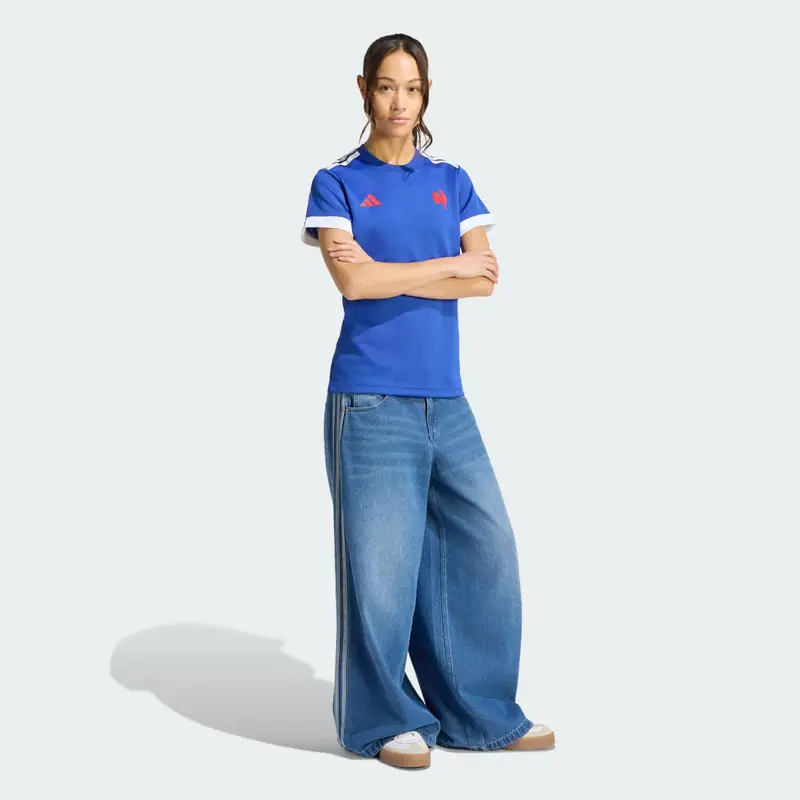 France Rugby Home Replica Supporter Jersey Women Semi Lucid Blue miniatura 3