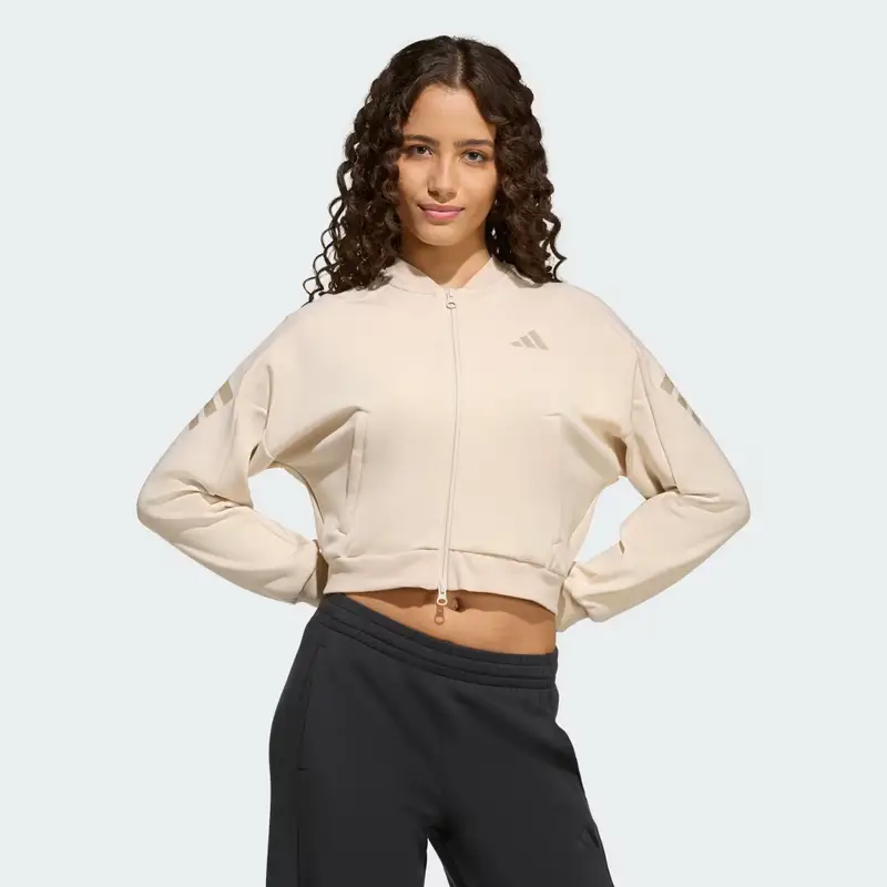 FUTURE ICONS 3 STRISCE ZIP INTEGRALE GIACCA DA ALLENAMENTO Crystal Linen