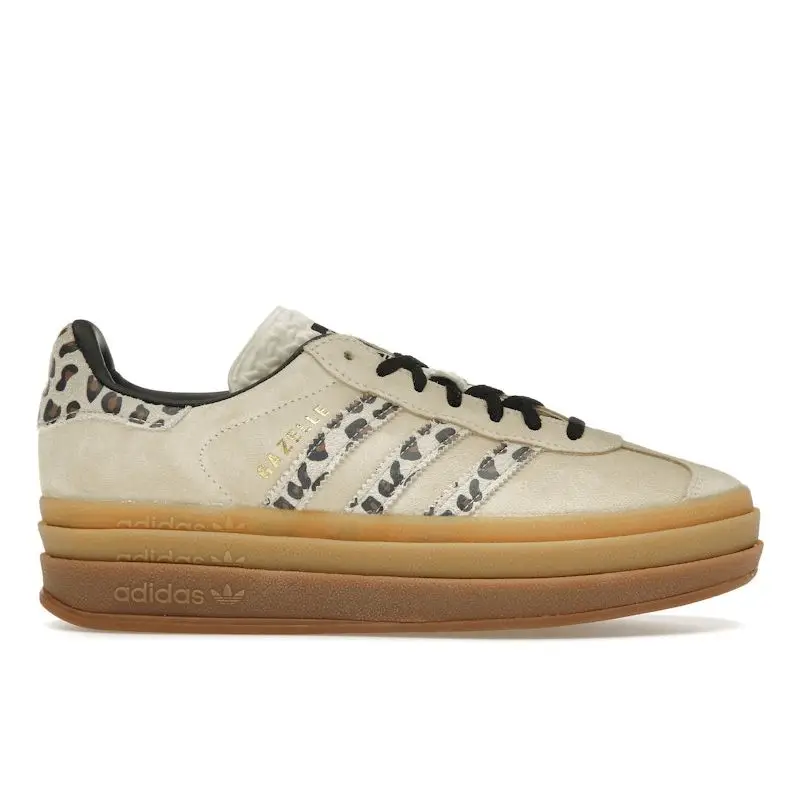 Gazelle Bold Strisce Ghepardo Sneakers da Donna Marrone Crema-Bianco Nero Core JI1370 38⅔