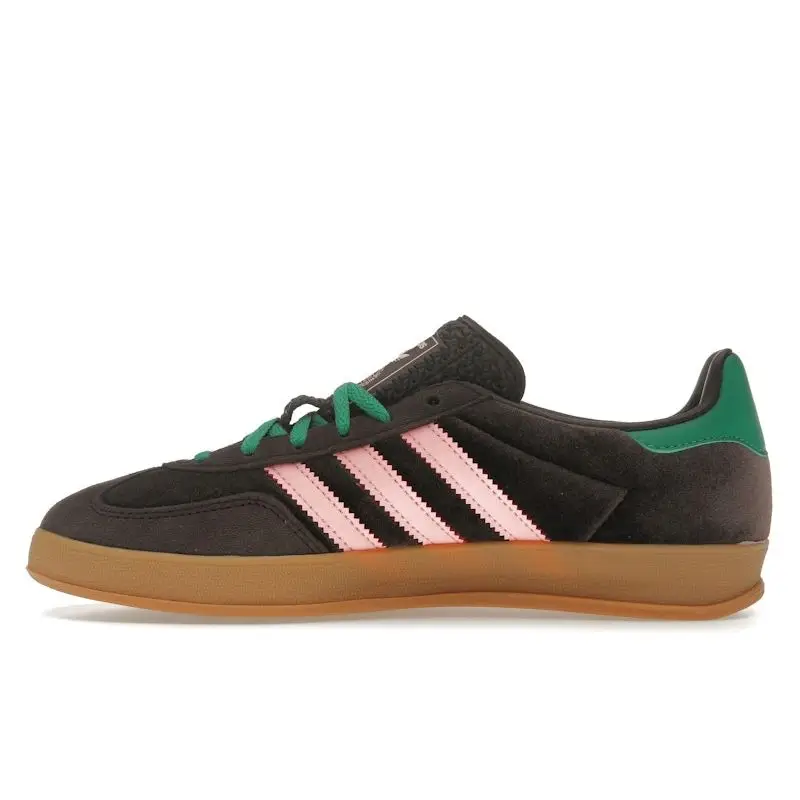 Gazelle Indoor Marrone Scuro Rosa Verde Velluto Sneakers da Donna Rosa Brillante Verde Campo JI2714 44 miniatura 5