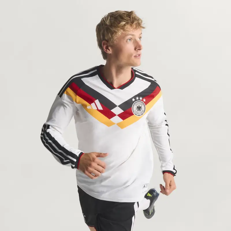 Germania 26 Maglia Autentica a Manica Lunga Casa White