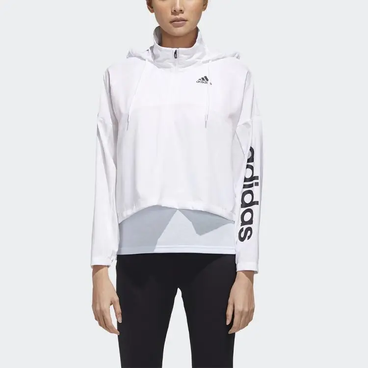 Giacca a vento Adidas da donna con stampa logo Giacca da donna Bianca GD4612 XXL miniatura 3