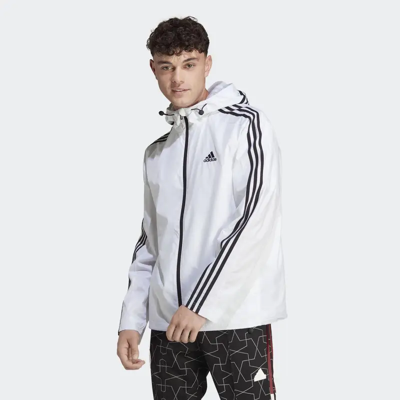 Giacca a vento Essentials 3-Stripes Woven | Adidas Bianco