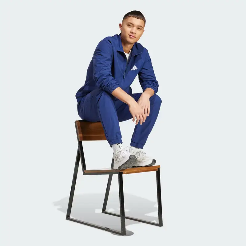 Giacca a vento essenziale con logo piccolo Dark Blue miniatura 3