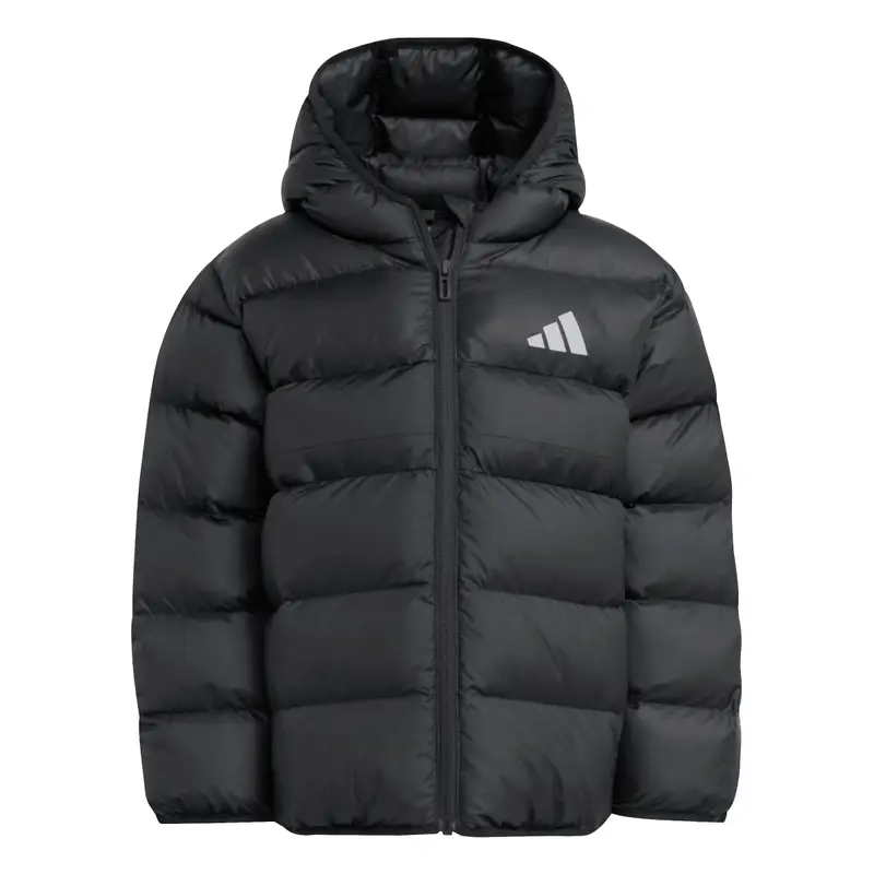 Giacca a vento sintetica con cappuccio per bambini adidas Noir