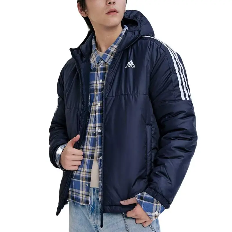 Giacca Adidas Essentials a Maniche Lunghe con Cappuccio Tinta Unita a Righe Cotone Uomo Giacca KF6757 XL miniatura 3