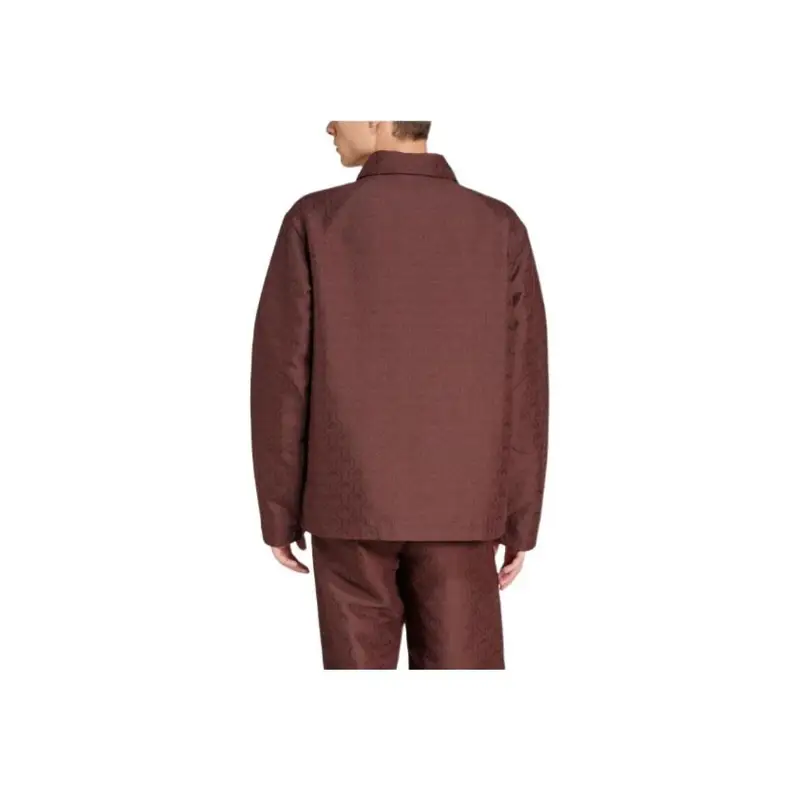 Adidas Giacca Uomo Con Zip Marrone Scuro e Blu 70S FW24 miniatura 2