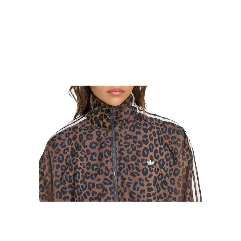 Giacca Adidas Originals con Stampa Animalier, Collo Alto, Maniche Lunghe Larghe, da Donna, Caramello JW7301 2XS miniatura 2