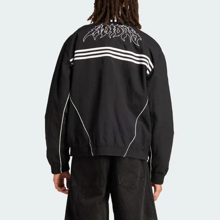 Giacca Adidas Originals Flames con stampa a motivo a tre strisce Giacca da uomo Nera IS0242 XL miniatura 3