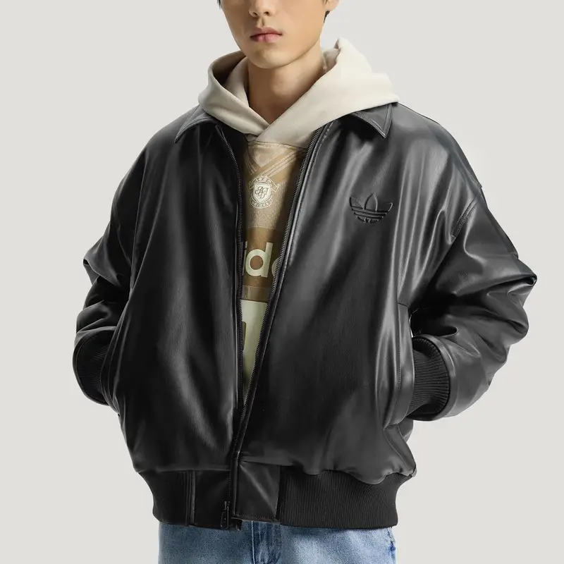 Giacca Adidas Originals Sherpa FW25 in PU Tinta Unita Vestibilità Ampia Revers Pile Maniche Lunghe Giacca Uomo IA7525 L miniatura 4