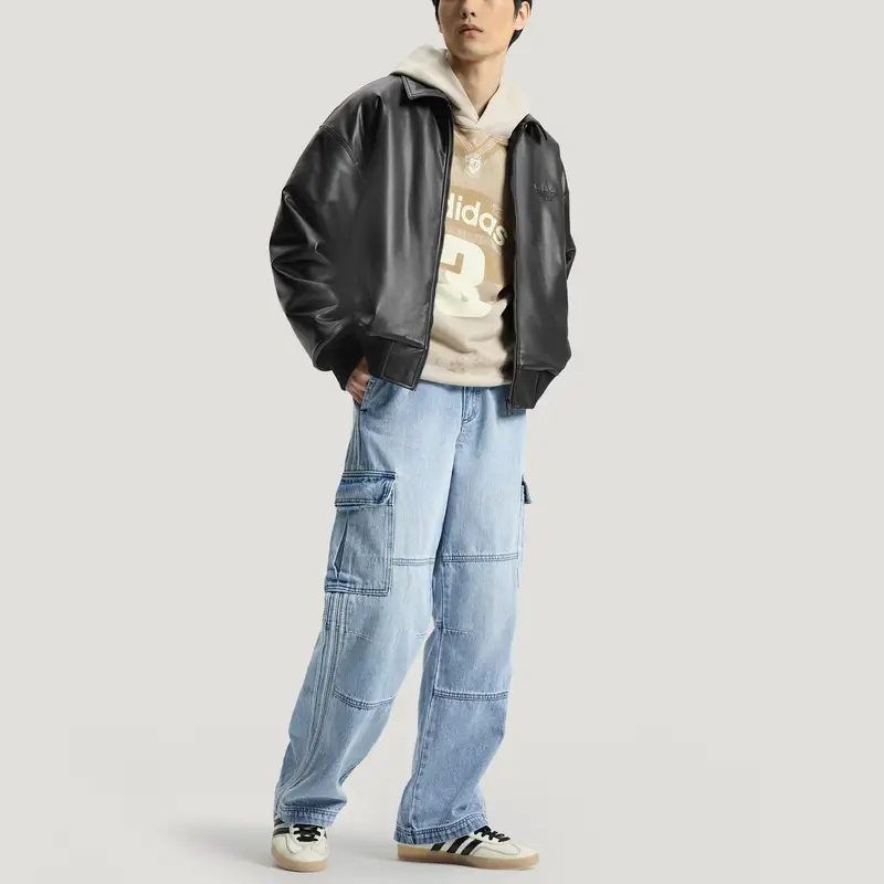 Giacca Adidas Originals Sherpa FW25 in PU Tinta Unita Vestibilità Ampia Revers Pile Maniche Lunghe Giacca Uomo IA7525 L miniatura 5