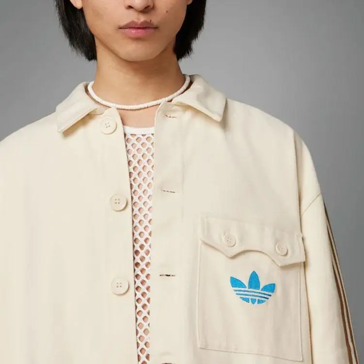 Giacca Adidas Originals SS23 Serie Adicolor Anni 70 Retro Monopetto Maniche Lunghe Tinta Unita Giacca Uomo Beige IP6988 S miniatura 2