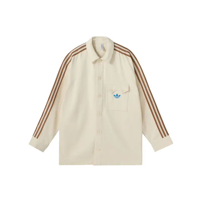 Giacca Adidas Originals SS23 Serie Adicolor Anni 70 Retro Monopetto Maniche Lunghe Tinta Unita Giacca Uomo Beige IP6988 S