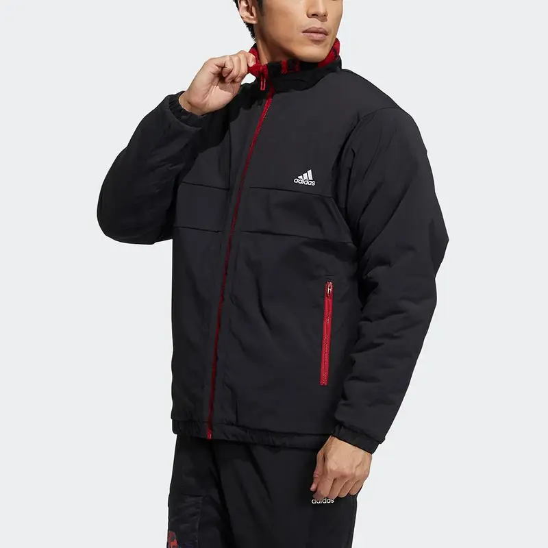 Giacca Adidas St Aop Boa Reversibile Pile Sport Colletto Alto Capispalla Uomo Giacche Borgogna H39241 M miniatura 2