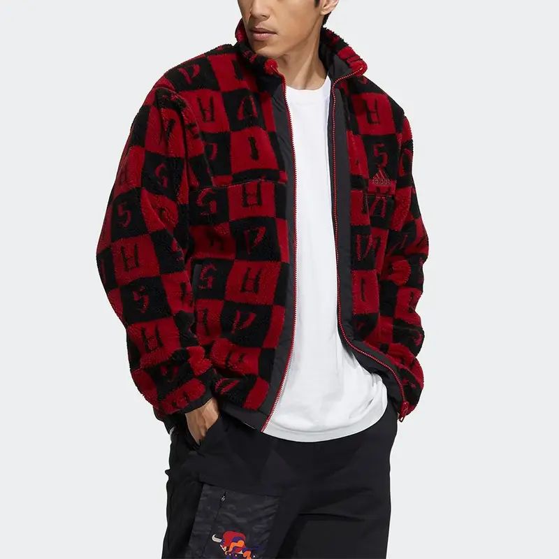 Adidas Giacca Sportiva Reversibile Pile Uomo Borgogna miniatura 5