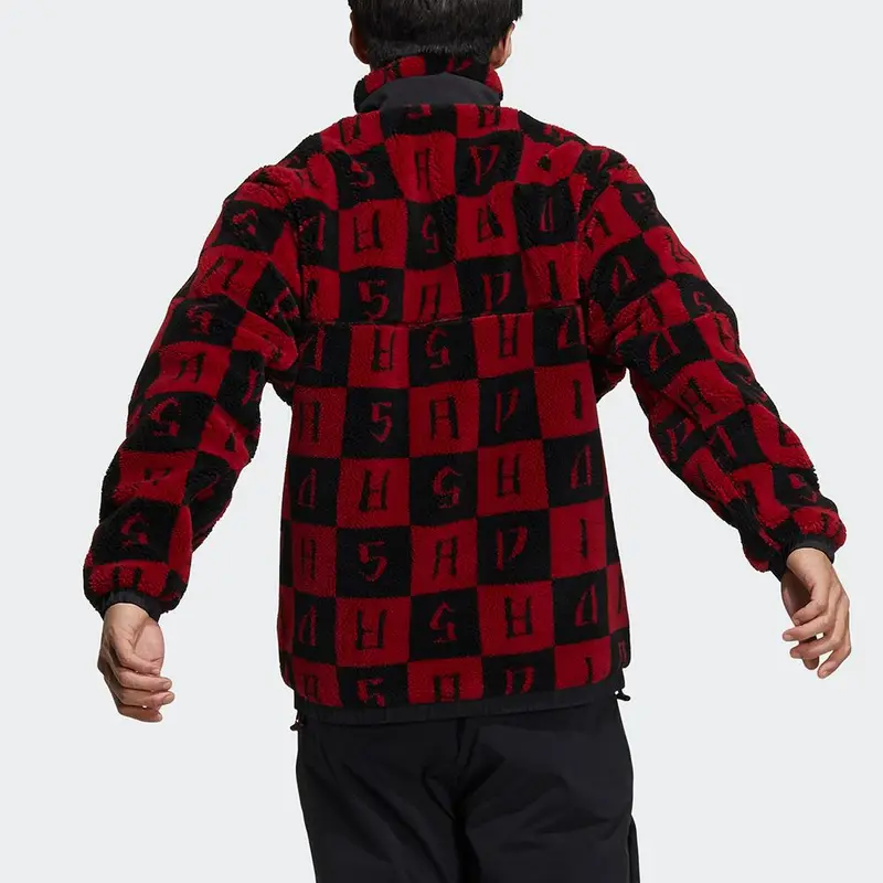 Giacca Adidas St Aop Boa Reversibile Pile Sport Colletto Alto Capispalla Uomo Giacche Borgogna H39241 XXXL miniatura 3