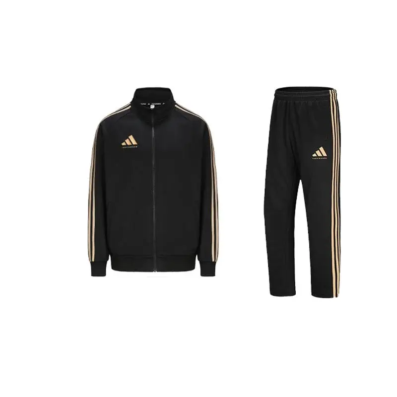 Giacca Adidas Taekwondo con collo alla coreana, zip e maniche lunghe, comoda, alla moda a righe, pantaloni lunghi, tuta sportiva casual unisex TR30JT-BG+TR30PT-BG XL