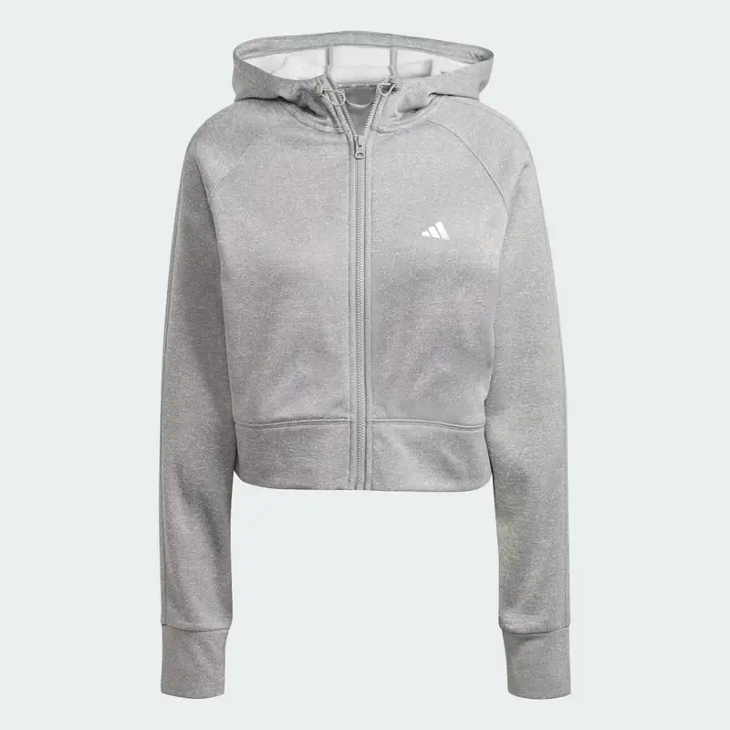 Giacca AEROREADY Game and Go Full-Zip Hooded Fleece Medium Grey Heather