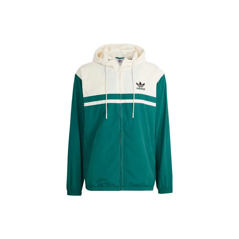 Giacca Antivento con Cappuccio a Maniche Lunghe con Stampa Logo Colorblock Adidas Originals Uomo Capispalla Verde IU0201 XXL