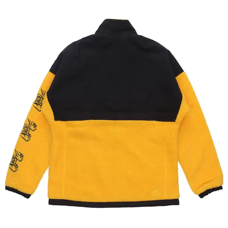 Giacca Antivento Foderata in Pile Adidas Uomo Capispalla Oro GM4438 XXL miniatura 4