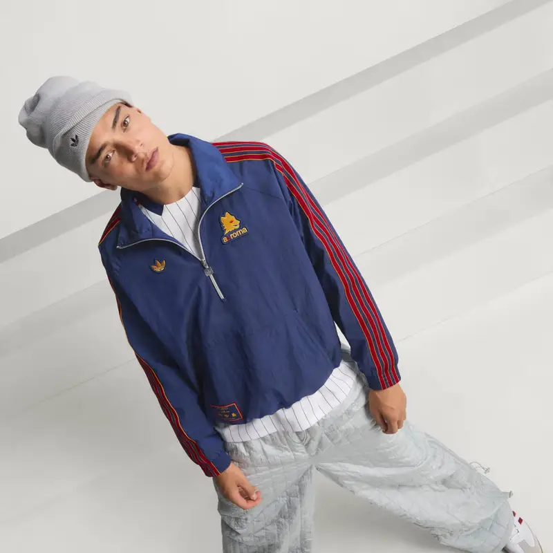 Giacca AS Roma Terrace Icons Mezza Zip Dark Blue