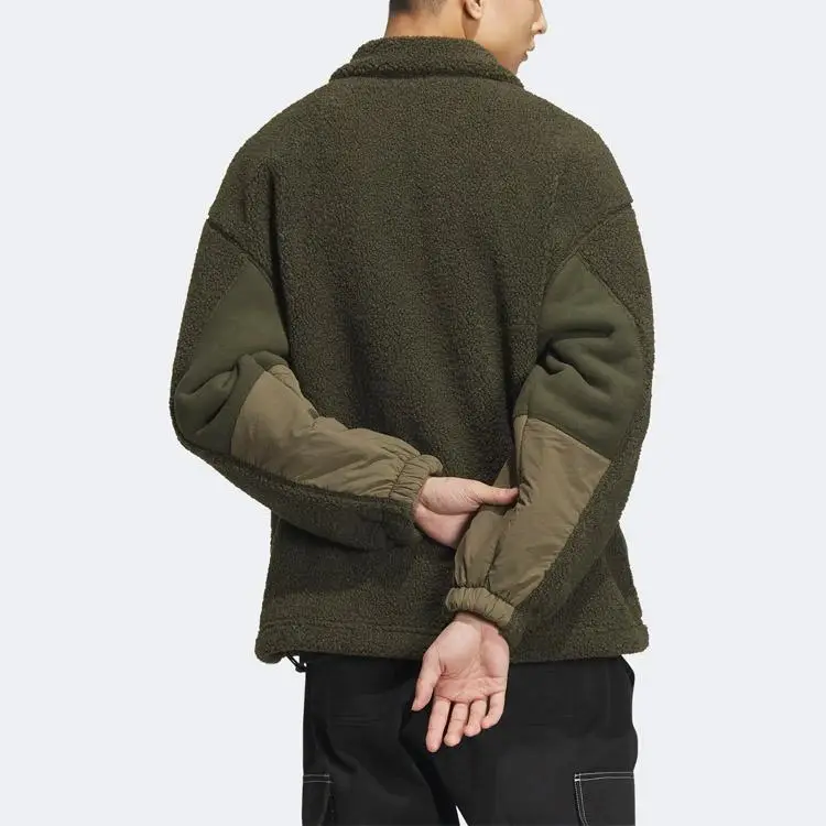 Giacca Bomber Adidas Originals Trifoglio Montone Sintetico Uomo Capispalla Verde Cargo Cielo Notturno HY7286 XS miniatura 5