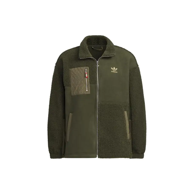 Giacca Bomber Adidas Originals Trifoglio Montone Sintetico Uomo Capispalla Verde Cargo Cielo Notturno HY7286 XS