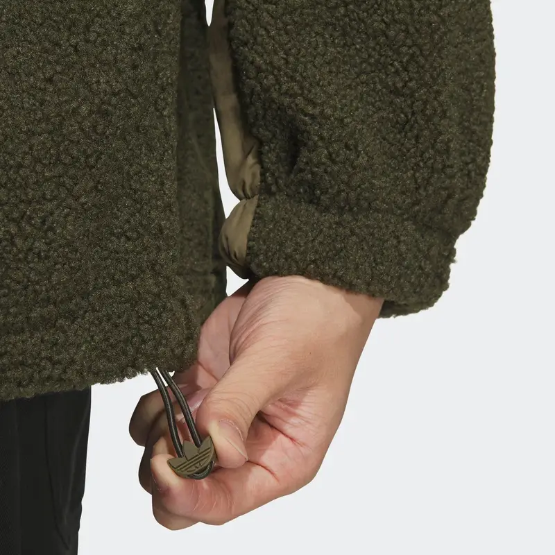 Giacca Bomber Adidas Originals Trifoglio Montone Sintetico Uomo Capispalla Verde Cargo Cielo Notturno HY7286 XXXL miniatura 3