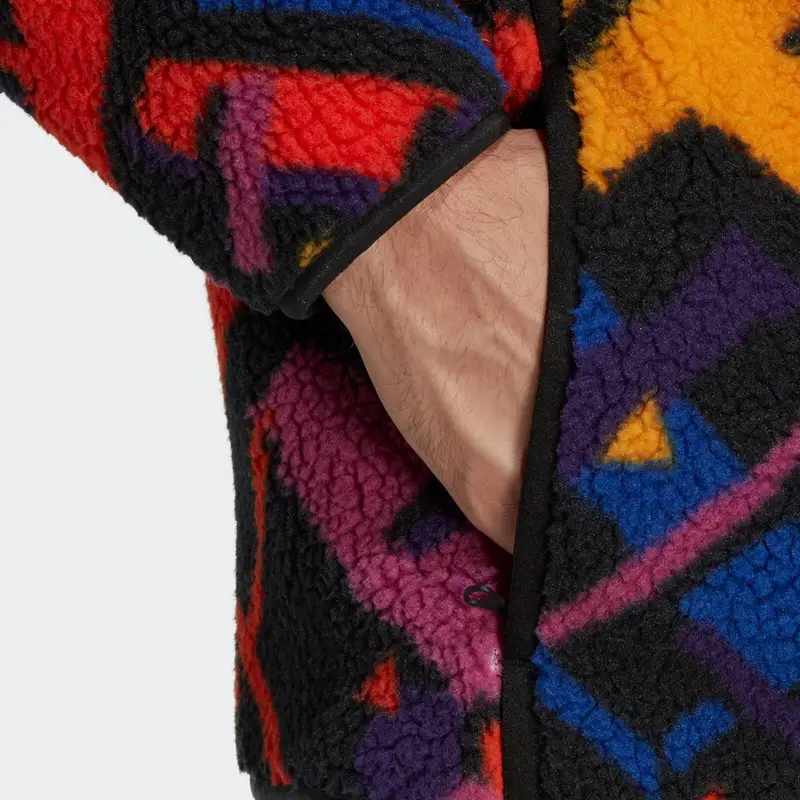 Giacca Calda con Zip e Collo Alto con Stampa Logo Trifoglio Adidas Originals FW22 Uomo Giacche Multicolor II8478 S miniatura 2