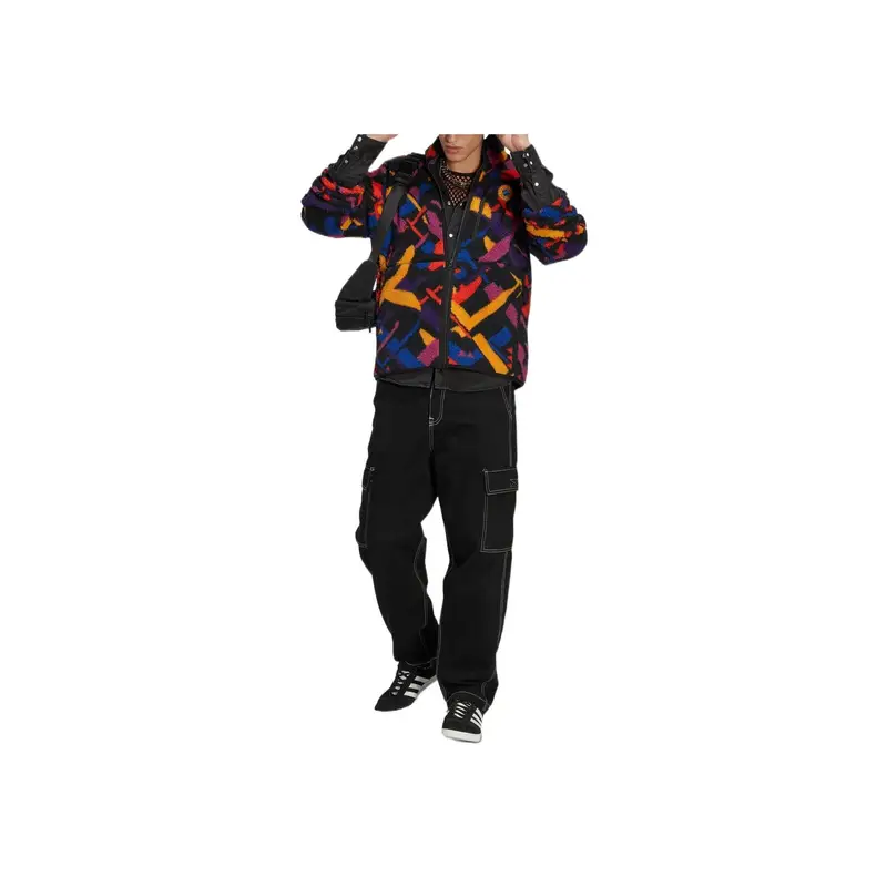 Giacca Calda con Zip e Collo Alto con Stampa Logo Trifoglio Adidas Originals FW22 Uomo Giacche Multicolor II8478 XL miniatura 5